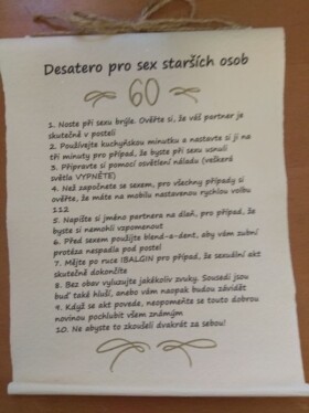 Bene Pergamen - desatero - Sex starších po 60