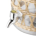 Bloomingville Nádoba na limonádu Manna Glass/Nature 5,5 l, čirá barva, přírodní barva, sklo