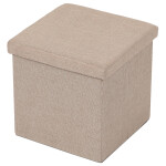 Taburet s úložným prostorem, látka krémová