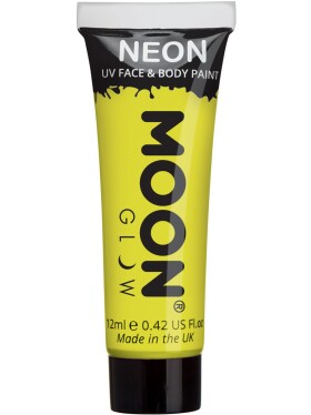 Smiffys Líčidlo na obličej a tělo - Moon Glow Pro Intense Neon UV - žluté 12ml