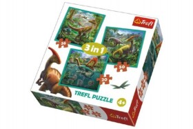 Trefl Puzzle Neobyčejný svět dinosaurů 3v1 (20,36,50 dílků)