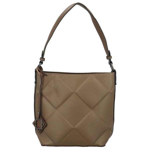 Trendy dámská koženková kabelka na rameno Faina, khaki