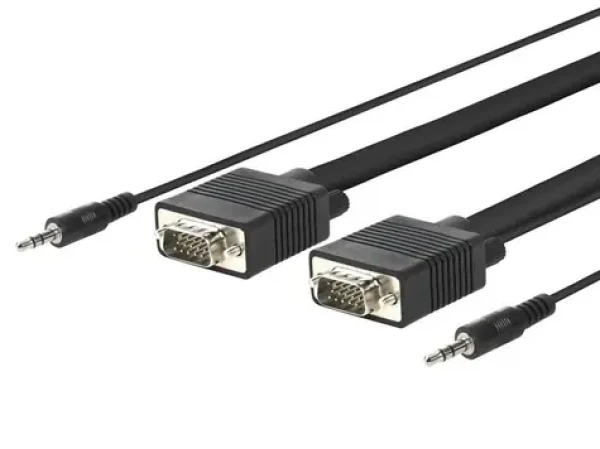 MicroConnect Kabel Full HD SVGA HD15 s Jack konektory 10m černá / Full HD (1920x1080) @ 60Hz / 3.5mm Jack (MONGG10BMJ)