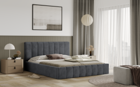 FRONTI Postel RIMINI 180x200 tmavěšedá s úložným prostorem