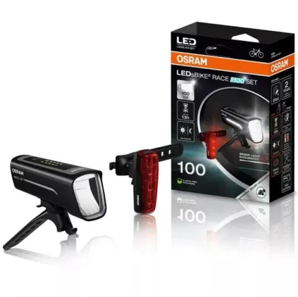 OSRAM LEDSBIKE RACE 80 SET svítilna na kolo černá / 80lm / USB (LEDSBIKE RACE 8)