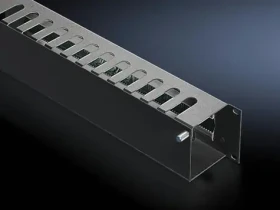 Rittal Kabelový vyvazovací panel 2U černá / Kabelový vyvazovací panel / 19" / s přední klapkou / RAL 9005 (5502235)