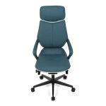 Kancelářské křeslo, zelená ekokůže, houpací mechanismus s aretací ve 4 polohách, kovový kříž, kolečka pro tvrdé povrchy