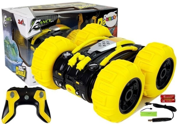 Mamido Oboustranné auto na dálkové ovládání R/C 1:24 žluté