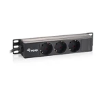 Equip 10" černá zásuvková lišta / PDU / 1U / SCHUKO - 3x CEE 7/5 / 16 A / 3500 W (333302)