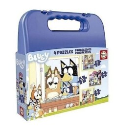 Puzzle v kufříku Bluey 4v1 (12,16,20,25 dílků)