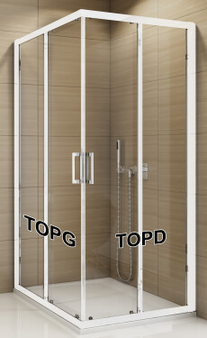 SanSwiss TOPG 1200 04 07 Levý díl sprchového koutu 120 cm, bílá/sklo