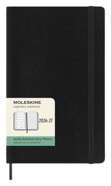 18měsíční diář Moleskine 2026-27 - měkké desky, L, týdenní, černý