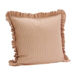 MADAM STOLTZ Povlak na polštář Ruffled Peach Pink 50 × 50 cm, růžová barva, oranžová barva, textil