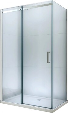 MEXEN/S - Omega sprchový kout posuvný 140x70, sklo transparent, chrom + vanička 825-140-070-01-00-4010