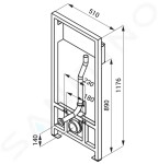 SANELA - Příslušenství Instalační modul pro závěsné WC, 112 cm SLR 03