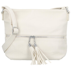 Trendy dámská koženková crossbody kabelka Vaka, béžová