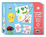 Puzzle pro předškoláky v krabičce Čísla, barvy, tvary