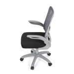 Kancelářská židle, tmavě šedá síťovina, šedý plast, kolečka na tvrdé podlahy