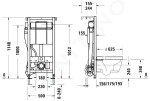 DURAVIT - DuraSystem Předstěnová instalace pro závěsné WC, 115 cm, s odsáváním zápachu, pro SensoWash WD1012000000