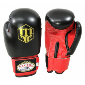 Boxerské rukavice MASTERS - RPU-2A 01152-0302 černá/červená + 6 uncí