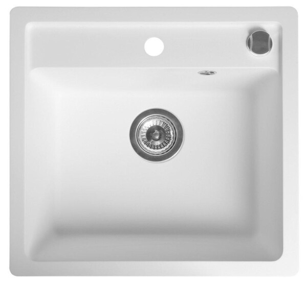SAPHO - Granitový vestavný dřez mono, 53x50cm, bílá GR1031