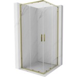 MEXEN - Exo čtvercový posuvný sprchový kout 90 x 90, transparent, zlato 8111-090-090-50-00
