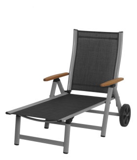 Sun garden ASS COMFORT lehátko hliníkové - stříbrné + černé