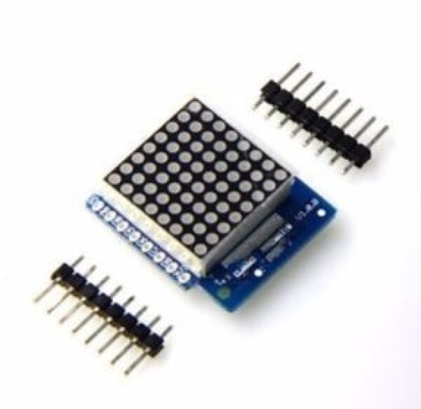 Shield LED matice s 8 stupňovou nastavitelnou intenzitou pro D1 mini - 8 x 8, V1,0