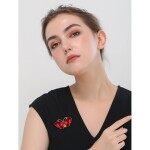 Luxusní brož Swarovski Elements Červený motýl, Červená
