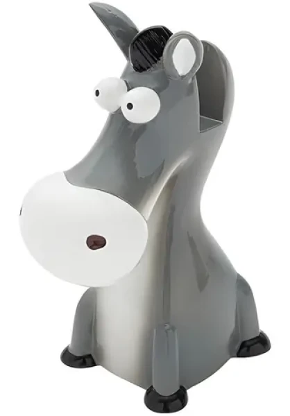 WEDO Stojánek na brýle Oslík / Stojánek na brýle / pryskyřice / antracitová, bílá / 10x7x5,5 cm (20227105)