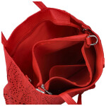 Módní dámský koženkový set kabelek Safira, červený