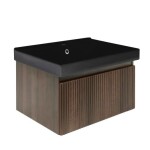 Koupelnová skříňka s umyvadlem SAT Evolution 58x30x45 cm ořech mat SATEVO60NAU1MB SATEVO60NAU1MB