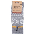 Charm Scandinavian Vlněné ponožky Grey/White Snowflakes no. 47 šedá barva, textil