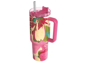 Quokka Nerezový termohrnek s brčkem Stream Pink Flambe 1200 ml (40040QO)