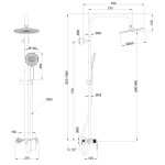 INVENA - Sprchový sloup s baterií, Rikia, chrom AU-24-B01-G