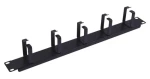 Equip černá / Vyvazovací panel / 19" / 1U / 5x kovových úchytek (327319)