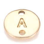Kovový mezidíl - zlatý - placička s písmenem A - Z - 10 x 10 x 1,5 mm - 1 ks Písmena: U