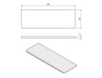 SAPHO - X-SQUARE skleněná polička 600, chrom/mléčné sklo XQ009-05