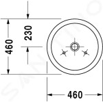 DURAVIT - Starck 1 Umyvadlová mísa bez přepadu, broušená, průměr 460 mm, WonderGliss, bílá 04454600001