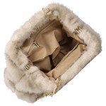 Stylová dámská plyšová crossbody kabelka Bateia, béžová