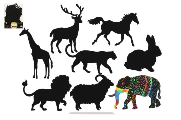 Škrabací obrázek Zvířata/8 ks