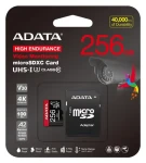 ADATA High Endurance / Micro SDXC karta / 256 GB / UHS-I U3 / Class 10 / čtení 100 MB/s / zápis 85 MB/s / + adaptér (AUSDX256GUI3V30SHA2-RA1)