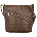 Trendy dámská koženková crossbody kabelka Carlina, hnědá