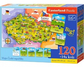Puzzle mapa Česká republika 120 dílků + 14x kvíz