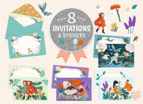 DJECO Dárková sada pozvánek Garden Friends