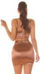 Sexy top Koucla Satin Look Crop Top v korzetovém stylu brown L