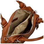 Módní dámská kožená kabelka do ruky Hannah, koňaková