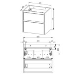 Mereo Opto, koupelnová skříňka 61 cm, bílá/dub Riviera Riviera CN930S