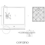 CERANO - Sprchová vanička obdélníková Pablo - SMC/minerální kompozit - strukturovaná šedá - 110x90x3 CER-481324