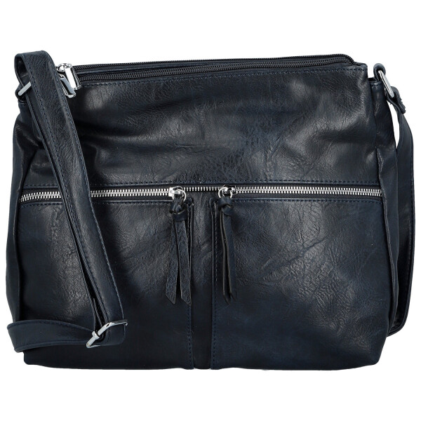 Módní dámská koženková crossbody kabelka Josefina, tmavě modrá